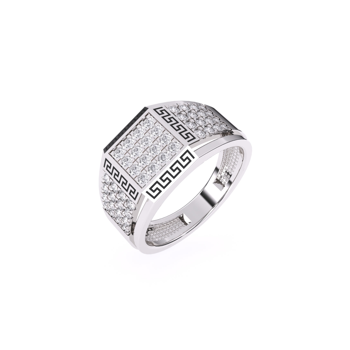 Square Signet Diamond Men's Ring